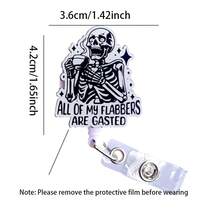 Retractable D-Shaped Badge Reel, Cute Cartoon Design, Nurse Hospital ID Badge Holder Lanyard, Office Use, 1pc - A - View 2