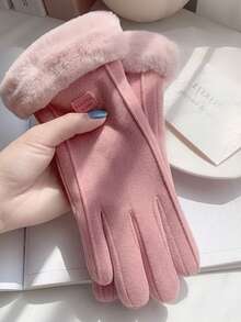 Women's Fall & Winter Warm Gloves, Responsive Touchscreen Function, Thickened Cushioned Windproof – Adorable Style For Students, Ideal For Riding & Daily Use - A - View 9