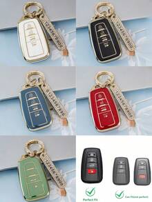 1 Pc Key FOB Cover Case With Keychain For 2018-2022 For RAV4 For Camry For Corolla For Avalon For Prius For GT86 For Highlander Exquisite High-End Keybag Suitable For Both Men And Women - Single Pack - View 14
