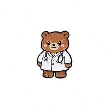 Kawaii Cartoon Animal Doctor Brooch Set, Metal Animal Enamel Lapel Pins, Cute Medical Badges For Clothing Backpack Decor, Lovely Gift For Nurse Doctor - Multicolor - View 18