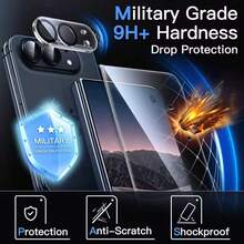 Compatible With IPhoneDuo (2pcs Tempered Glass Screen Protector + 2pcs Lens Protector), Tempered Glass Material, Birthday/Gift Idea, Anti-Scratch Anti-Fingerprint, Perfect Fit. - Clear - View 5