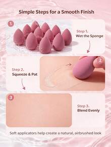 12pcs Makeup Sponges, Multi-Color Options, Soft & Bouncy, Non-Absorbent, For Foundation, Concealer, Loose Powder, Mini Makeup Sponge, Dry & Wet Dual-Use Makeup Puff - Multicolor - View 7