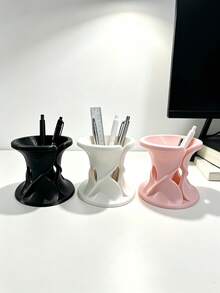 Tempat Pena Cetak 3D Berongga dan Berpilin Kreatif, Ember Penyimpanan Meja Multi-Kompartemen Bernilai Tinggi, Rak Pena Artistik PLA, Pengatur Alat Tulis Kantor Pelajar, Dapat Menampung Kuas, Bunga Kering, Hadiah Ornamen Dekorasi Meja - MultiWarna - View 10