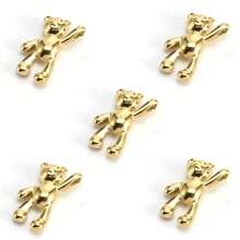1pc/5pcs Gold Zinc Alloy 3D Cartoon Smooth Cute Bear Pendant, Simple Versatile Necklace For Women, Suitable For Daily Wear, DIY Pendant - Multicolor - View 7