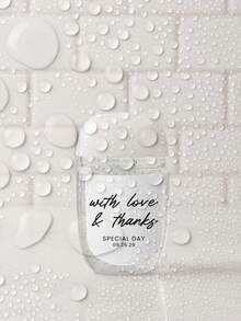 1/24/48/96pcs Customizable Hand Soap Bottle Text Stickers, Personalized Text, Suitable For Dispenser Bottle Decoration, Bathroom Storage Labeling, Wedding Favors, Homestay Container Decor, Perfect For Home Decor Enthusiasts, Shop Owners, Friends, Family, Housewarming, Wedding Thank You, Holiday Party - Multicolor - View 5