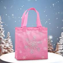 30PCS Winter Wonderland Reusable Non-Woven Tote Bags, Gift Bags With Colorful Handles, For Christmas Parties, Winter Birthdays, Baby Showers, Holiday & Party Supplies - View 4