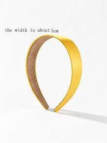 1pc Bright Macaron Yellow Women's Wide Solid Color Non-Slip Headband, Fashionable Hair Accessory For Women And Girls - Multicolor - View 3