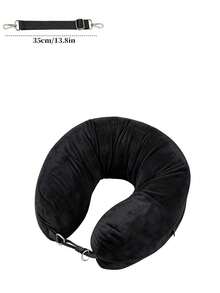 Multifunctional Refillable U-Shaped Neck Pillow Case, Portable Travel Pillow With Large Zipper Storage Bag, Soft Comfortable Fleece, Space-Saving For Luggage, Suitable For Adults Airplane, Road Trip And Office Rest Use - A - View 10