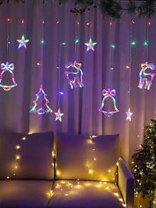 1 String LED Christmas Lights With Stars, Christmas Trees, Bells And Reindeer, Party Decoration Lights, Holiday Decor, USB Powered, Suitable For Christmas Window Display And Home Living Room Decoration Fairy Lights - M28 Christmas String Lights - View 16