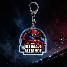 DOBBLE ULTIMATE ALLIANCE Theme Series Keychain, Matched With Silver Metal Lobster Clasp + Small Chain, Convenient To Hang On School Bags, Keys, Backpacks, Fan Collection Decorative Pendant. - Keychain - View 3