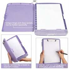 Clipboard With Storage, A4 Loose-Leaf Binder Clipboard With Pen Holder, Heavy-Duty Storage Clipboard With Low-Profile Clip, Side-Opening Clipboard Folder, Smooth Writing Clipboard - Multicolor - View 8