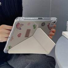 1件卡通女孩花束平板保護殼，附筆槽與自動休眠/喚醒功能，相容 iPad PRO/AIR、Pad 5/6/21、Pad、MatePad、Honor Pad - 彩色 - 查看 6