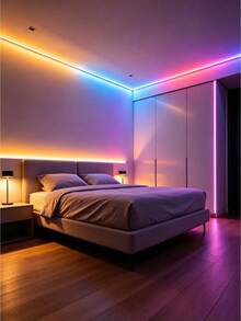 1pc RGB Color Changing LED Strip Light With 24-Key Remote, USB Self-Adhesive Home Ambient Light For Bedroom, Living Room, Gaming Room, Holiday Party Decoration - Multicolor - View 7