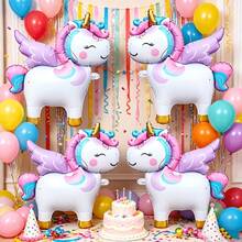 Standing Unicorn Shaped Balloon Set, Children's Birthday Party Celebration Decoration, Holiday Party Atmosphere Decoration - Q-version Unicorn - View 4
