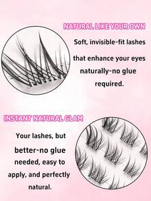 60 Clusters C-Curl Fox-Style Seductive False Eyelashes, 3D Layered Design To Define Eye Contour, Glue-Free Self-Adhesive, Soft Texture For Charming Atmospheric Eye Makeup, Quick Application For Beginners - C - View 5