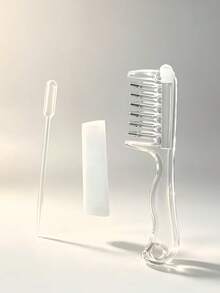 3pcs Transparent Scalp Hair Oil Applicator Comb Set, Visible Liquid Reservoir + Roller Metal Teeth Liquid Dispensing Comb, Suitable For Hair & Beard Care, Unisex Hands-Free Essential Oil Massage Comb - Multicolor - View 12