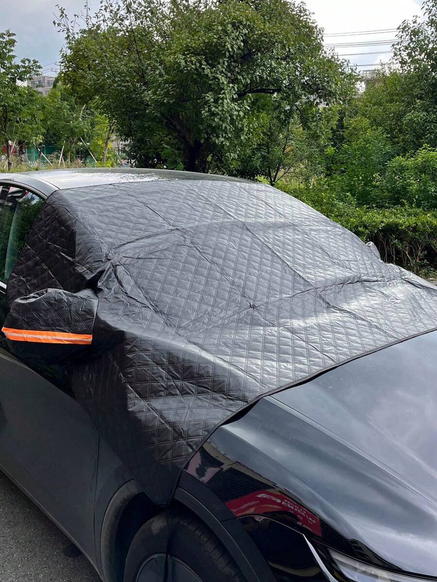 Car Windshield Snow Cover, Suitable For All Seasons, Thickened Oxford Cloth Windshield Frost Cover, Elastic Band Easy To Install, Car Accessories, Winter Snow And Frost Protection, Summer Heat Insulation And Sunshade, Car Supplies - A - View 1
