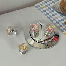 Colorful Glitter Toilet Flush Button Cover Decoration For Bathroom Water Tank Buttons, Also Suitable For Nail Art Assisting Purposes,Bathroom,Bathroom Accessories - 1pc Multicolor - View 4
