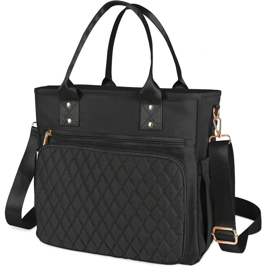 Lunch Box Insulated Lunch Bag Quilted Soft Cooler Tote 6 Pocket Wide-Open Lunchbox W, 14L Leakproof Reusable Lunch Bag For Teacher Nurse Work Travel Picnic - Solid Color - View 1
