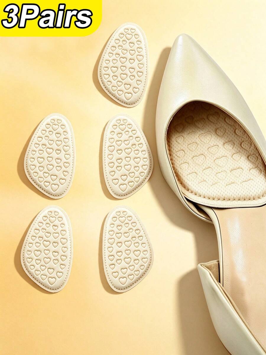 3 Pairs High Heel Front Foot Pads, Shoe Size Reducer, Soft PU Material ...