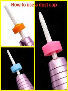 Easy Nail 3Pcs White Ceramic Nail Drill Bit Set With 2 Dust-Proof Caps, XC/C/M/F/XF Options, Electric Manicure Nail Drill Accessories - Multicolor - View 10