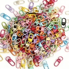 50-200pcs Random Color Bright Metallic Keychains, Durable Swivel Clasp, Suitable For DIY Jewelry And Bag Accessories, Cute Y2K Style - Keychain - View 1