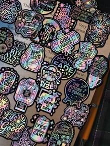 50PCS Encouragement Stickers For Phone Case, Refrigerator, Planner, Diary, Scrapbook, Planner, Luggage, Window, Guitar, Helmet, Skateboard, Laptop - Multicolor - View 3