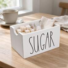 Vintage Wooden SUGAR Packet Storage Box, Farmhouse Style Kitchen Countertop Coffee Condiment Organizer, Sugar Cube Tea Bag Wooden Storage Box, Restaurant Bar Desktop Organizer - View 5