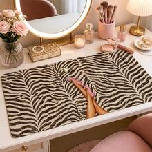 Zebra Print Pink Heel Martini Extended Mouse Pad, Glamorous Fashion Illustration Animal Pattern Large Desk Mat, Stitched Edge Smooth Cloth & Natural Rubber For Makeup Vanity Office Gaming Desk, 4 Sizes Available - View 7