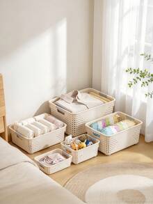 1/2pcs Storage Baskets, Miscellaneous Storage Bins, Multi-Functional Storage Boxes, Large Capacity Organizing Baskets, Multi-Purpose Design With Handles, Durable And Sturdy, Suitable For Bedroom, Kitchen, Closet, Bathroom, Laundry Room, Toys, Christmas Home Storage - View 7