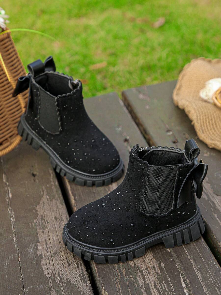 1 Pair Children's Fashion New Style Girls' Boots, PU Material With ...