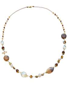 1pc Fashionable Elegant Vintage Long Beaded Crystal Geometric Gradient Resin Patchwork Long Necklace Sweater Chain Suitable For Girls Daily Wear, Banquet And Party - Multicolor - View 7