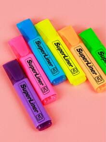 4pcs/6pcs Classic Best-Selling 4-Color/6-Color Highlighter Pens, Marker Pens, Fluorescent Pens, Water-Based, Quick-Drying Ink For School Office Supplies, Journal Decoration, School Office Learning Stationery - Multicolor - View 2
