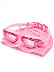 Goggle Set (Goggles + Swim Cap) - Pink - View 1