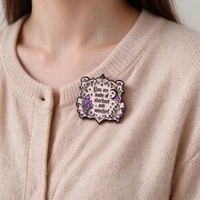 Whimsigoth Inspirational Saying Enamel Pin Set, Moon Bat Moth Lapel Badges, Metal Brooches For Backpack Clothing Hat, Novelty Gift For Friends - Multicolor - View 9