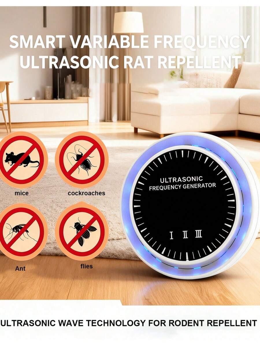 1/2pcs USB Powered Silent Pest Repeller, Multi-Frequency Ultrasonic Technology, Large Coverage Area, Effectively Repels Mice, Mosquitoes, Cockroaches And Other Pests, Suitable For Home, Office, Hotel And Other Places - Multicolor - View 1