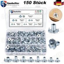 150 pieces drive-in nuts drive-in nut threaded bushing M3-M10 steel zinc-plated- - B - Übersicht 1