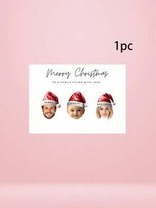 1/3 tấm thiệp Giáng sinh ảnh gia đình tùy chỉnh, thiệp chúc mừng mặt mũ ông già Noel cá nhân hóa kèm phong bì giấy kraft, thiệp Noel in tên tùy chỉnh cho người thân và bạn bè - Nhiều màu - Xem 13