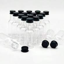 20pcs Small Plastic Bottles With Lids - Reusable Blank Bottles - Suitable For Sauces, Salad Dressings, Juices, Whiskey, Birthday, Wedding And Party Favors - View 2