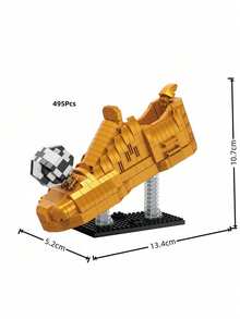 627Pcs Sports Theme Micro Mini Building Blocks, 3D DIY Assemble Model, High Simulation & Smooth Bricks. Features Gold Glove, Football, Golf Ball & Gold Sneaker. Great Room Decor, Unique Model, Birthday Gift For Sports Enthusiasts. - Multicolor - View 11