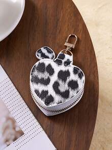 Gantungan Kunci Hati Motif Leopard dengan Teks Kustom yang Dipersonalisasi, Dompet Koin Mini Kulit PU Lucu, Gantungan Kunci Dekoratif, Hiasan Tas untuk Wanita & Anak Perempuan - MultiWarna - View 11