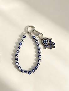 Creative Eye & Palm Beaded Keychain Pendant, Car Key Ring Charm, Home & Car Key Holder Accessory, Holiday Gift - A - View 7
