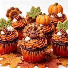 10-Cavity Silicone Mold, Harvest Festival Theme Shapes Including Turkey, Pumpkin And Cake, Suitable For Cake, Chocolate, Soap, Candle, Plaster And Craft, Candle Drip Glue Making Gifts - Multiple Styles - View 6