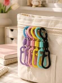 Nti-Theft Zipper Lock Clip For Backpack & Luggage, Colorful Portable Keychain Buckle, Travel Bag Accessory, Holiday Essential & Christmas Gift - Multicolor - View 9