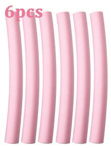 6/4/1pc Extra Large Heatless Hair Curlers, Soft Material Doesn't Damage Hair, Create Big Waves Hairstyle, Suitable For Long Or Medium Hair Voluminous Curling Rods, Soft Curling Rods - Multicolor - View 9