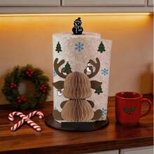 Christmas Acrylic Paper Towel Holder, Desktop Tissue Storage Rack, Holiday Kitchen Decor - A - View 5