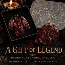 1pc Clay Molds Dragon Resin Pendant Tag Keychain Silicone Molds DIY Resin Hobbyist Casting Mold Gift Craft Silicone Mold - Multicolor - View 4
