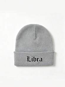1pc Women's Dark Gery Print Knit Beanie Hat,New Autumn/Winter Ribbed Warm Hat, Ear-Covering Headwrap For Cycling,Commuting,Skiing,Outdoor Activities - Grey - View 4