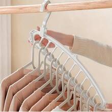 3pcs/6pcs/12pcs Set, 11-Tier Multi-Color Foldable Clothes Rack, Multi-Function Non-Slip 360° Rotating Plastic Bedroom Wardrobe Hanging Rack, Towel Rack, Suitable For Room Wardrobe And Portable Wardrobe Storage, Coat Rack, Drying Rack, Room Decor Bag Organizer, Increases Closed Storage Capacity To 3.2 Cubic Feet, Lightweight, Ideal For Bedroom, Storage Shelf, Home Organization Multi-Function Rack, Home Clothes Storage - View 5