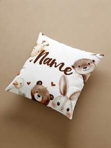 1pc Customizable Personalized Text Print Double-Sided Pillowcase, Suitable For Holiday Gifts, DIY Pattern Pillowcase, For Family, Friends And Yourself - Apricot - View 7